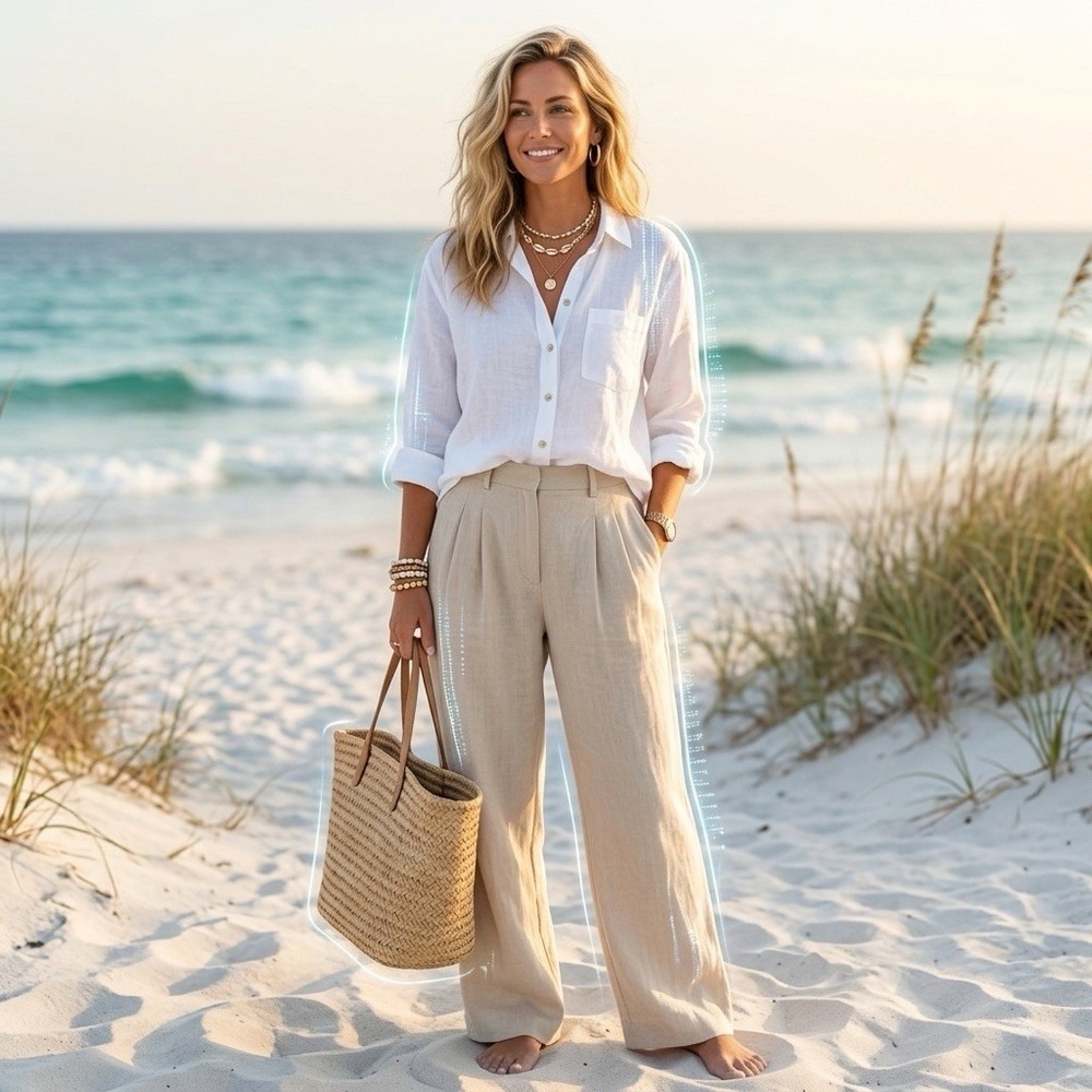 Cut Loose Shirt XS White Linen Coastal Beachy Minimalist